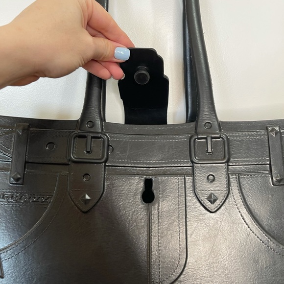 GREAT BAGG CO. BLACK FABRICATED FASHION FLEX HANDBAG TOTE LIKE NEW - Picture 5 of 8